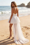 Sweetheart Ivory Ruched A-Line Mini Graduation Dress