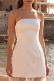 Ivory Sheath Sweetheart Long Bridal Shower Dress with Lace