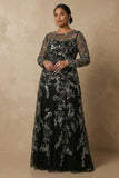 Sparkly Black A Line Sequin Plus Size Mother Of The Bride Dress with Long Sleeves