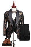 Champagne Shawl Lapel One Button Floral Men's Suits