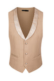 Champagne Shawl Lapel One Button Floral Men's Suits