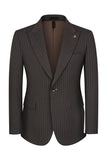 3 Piece Blue One Button Peak Lapel Men's Prom Suits