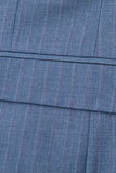 3 Piece Blue One Button Peak Lapel Men's Prom Suits