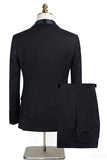 Blue 3 Piece One Button Shawl Lapel Men's Prom Suits