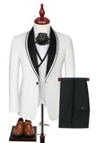 Blue 3 Piece One Button Shawl Lapel Men's Prom Suits