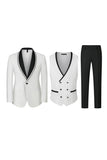 Blue 3 Piece One Button Shawl Lapel Men's Prom Suits