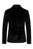 Black Velvet Notched Lapel Double-Breasted Men's Suits