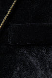 Black Velvet Notched Lapel Double-Breasted Men's Suits