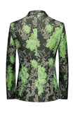 Yellow Floral 2-Piece One Button Notched Lapel Men's Prom Suits