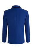 Blue 2 Piece One Button Notch Lapel Men's Prom Suits with Sequins