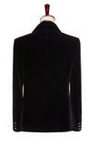 Sparkly Black 2-piece Peaked Lapel Velvet Men's Prom Suits