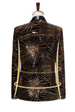 Sparkly Gold One Button Notched Lapel Men's Prom Blazer