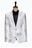 Sparkly Gold One Button Notched Lapel Men's Prom Blazer