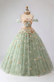 Ball Gown Champagne Off the Shoulder Princess Quinceanera Dress