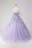 Off the Shoulder Appliqued Ball Gown Blush Quinceanera Dress