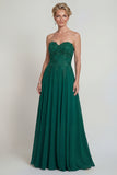 Sweetheart A Line Dark Green Long Mother of the Bride Dress with Appliques