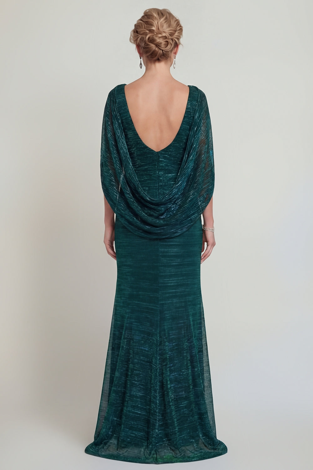 open back wedding guest dresses Zapaka Women Dark Green Long Mother of the Bride Dress Sheath Open Back Wedding Guest Dress, Dark Green / US14