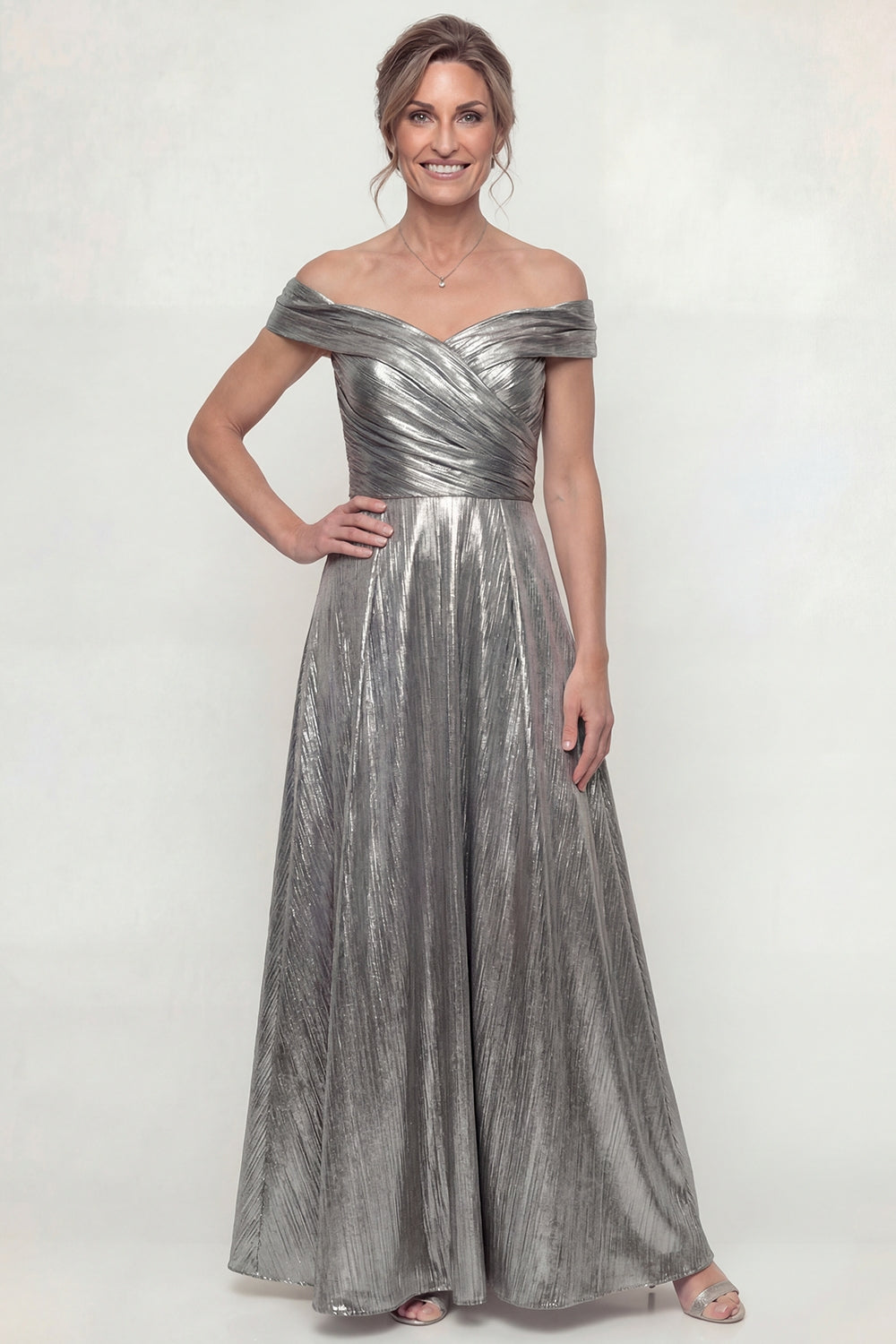 metallic dress wedding guest AW.Bridal Column One Shoulder Knee Length Sleeveless Crystal Satin Wedding Guest Dresses Dress Black Metallic Size 6