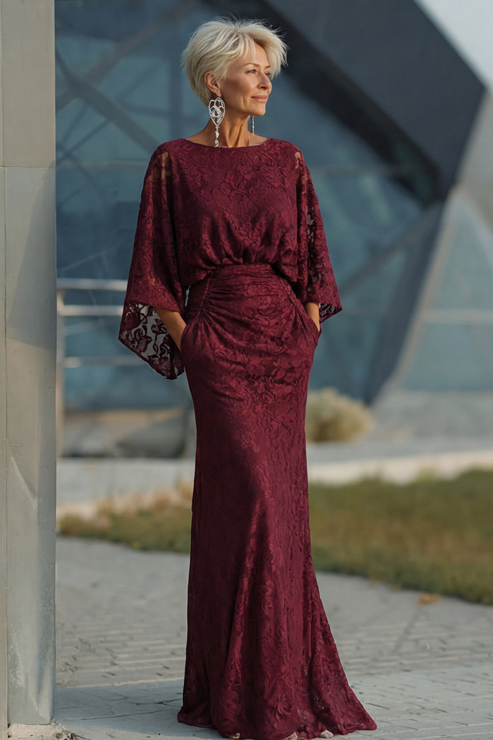 long burgundy mother of the bride dresses Burgundy Mother Of The Bride Dress Sheath/Column Sleeveless V Neck Long Mother Of The Bride Dress