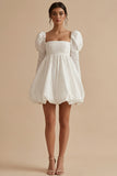 A-Line Square Neck Long Sleeves Graduation Dress