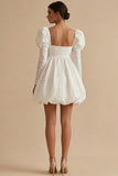A-Line Square Neck Long Sleeves Graduation Dress
