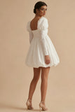 A-Line Square Neck Long Sleeves Graduation Dress
