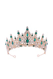Gold Green Crystal Prom Queen Pageant Crown Tiara