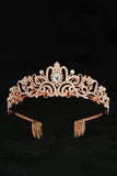 Golden White Crystal Prom Queen Pageant Crown Tiara