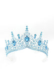 Golden and Royal Blue Crystal Prom Queen Pageant Crown Tiara