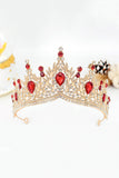 Golden and Royal Blue Crystal Prom Queen Pageant Crown Tiara