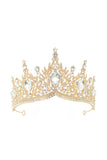 Golden and Royal Blue Crystal Prom Queen Pageant Crown Tiara