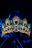 Luxury Crystal Prom Queen Pageant Golden Crown Tiara
