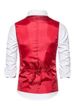 Black V-Neck Single Breasted Sequins Men's Suit Vest