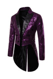Black Sequin Peaked Lapel Double Breasted Men's Tuxedo Tailcoat