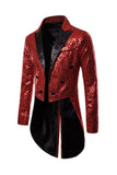 Black Sequin Peaked Lapel Double Breasted Men's Tuxedo Tailcoat