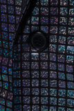 Black Metallic Grid Single Breasted Notched Lapel 2-Piece Men's Prom Suits