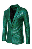 Black Metallic Grid Single Breasted Notched Lapel 2-Piece Men's Prom Suits