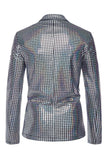 Black Metallic Grid Single Breasted Notched Lapel 2-Piece Men's Prom Suits