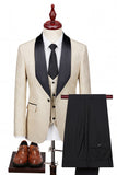 Light Pink Shawl Lapel One Button 3-Piece Men's Wedding Suits