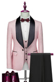 Light Pink Shawl Lapel One Button 3-Piece Men's Wedding Suits