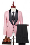 Light Pink Shawl Lapel One Button 3-Piece Men's Wedding Suits