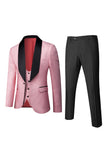 Light Pink Shawl Lapel One Button 3-Piece Men's Wedding Suits