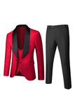 Light Pink Shawl Lapel One Button 3-Piece Men's Wedding Suits