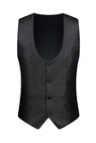 3 Piece Blue One Button Shawl Lapel Jacquard Men's Prom Suits
