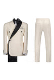 Black 2 Piece One Button Notch Lapel Men's Prom Suits