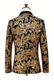 Sparkly Black Sequin Shawl Lapel Single Breasted Men' Blazer