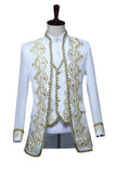 Baroque-Style Black Floral Embroidered Stand-Collar Men's 3-Piece Suit