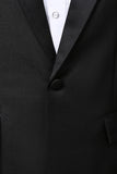 2 Piece Black One Button Peak Lapel Men's Prom Suits