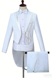 Black Golden One Button 2 Piece Peak Lapel Men's Suits