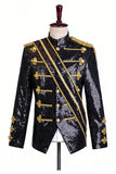 Black Single Breasted Men's Suits with Sequins